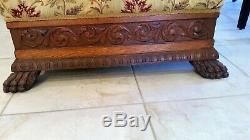 Antique Late 1890s Oak Day Bed Couch/Chaise