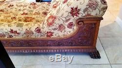 Antique Late 1890s Oak Day Bed Couch/Chaise