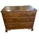Antique Late 18th/19th Century Sheraton Low 3 Drawer Dresser For Restoration