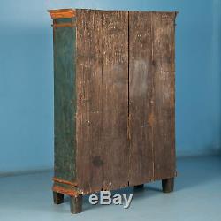 Antique Late 18th Century Swedish Armoire with Original Blue Paint