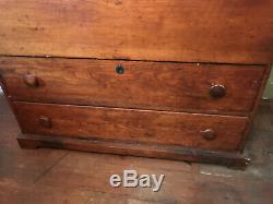 Antique Late 18th / Early 19th Century Pumpkin Pine Blanket Chest