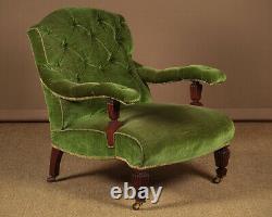 Antique Late 19th. C. Button Back Easy Armchair c. 1880