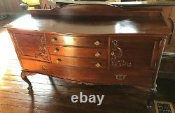Antique Late 19th Century Carved Mahogany Server / Sideboard From The Kodak Home