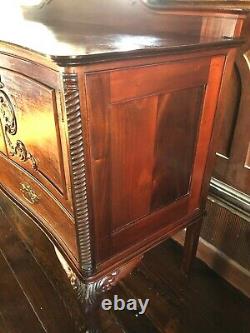 Antique Late 19th Century Carved Mahogany Server / Sideboard From The Kodak Home