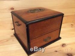Antique Late 19th Century Collectors Cabinet Desk Top Box Stamp Coin Collector