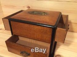 Antique Late 19th Century Collectors Cabinet Desk Top Box Stamp Coin Collector
