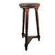 Antique Late 19th Century French Oak Tall Bar Stool 28.5