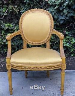 Antique Late 19th Century Louis XVI Style Fauteuil Armchair