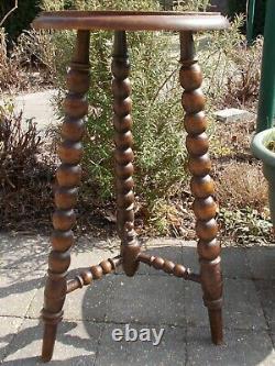 Antique Late 19th Century Tripod Bobbin Turned Side Table Plant Stand