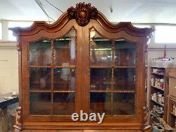 Antique Late 19th / Early 20th Century Likely European Large Bombe China Cabinet