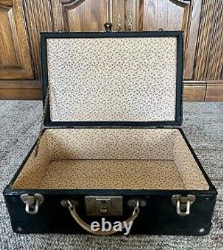 Antique Late 19th / Early 20th Century Metal Suitcase/ Travel Trunk 16x10.5x6