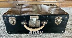 Antique Late 19th / Early 20th Century Metal Suitcase/ Travel Trunk 16x10.5x6