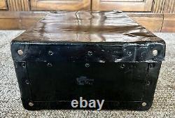 Antique Late 19th / Early 20th Century Metal Suitcase/ Travel Trunk 16x10.5x6