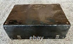 Antique Late 19th / Early 20th Century Metal Suitcase/ Travel Trunk 16x10.5x6