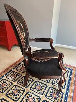Antique Late 19th / Early 20th Century Victorian Wing Back Chair Vintage SALE