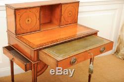 Antique Late 19th c. English Sheraton Lady's Satinwood Writing Desk