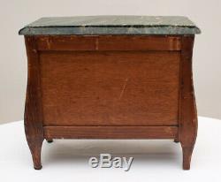 Antique Late 19th c. Louis XV Style Miniature Kingwood Bombay Commode / Chest