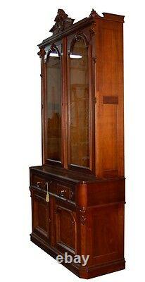Antique Late American Victorian Bookcase-Secretary Desk #6597