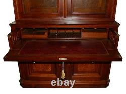 Antique Late American Victorian Bookcase-Secretary Desk #6597