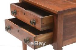 Antique Late Federal Cherry Two-Drawer Work Table