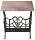 Antique Late Victorian Cast Iron & Marble Magazine Rack Parlor Side Table 24