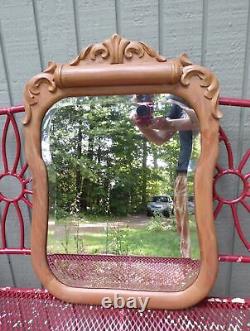 Antique Late Victorian Cerused Solid Oak Framed Beveled Wall Mirror