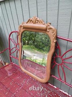 Antique Late Victorian Cerused Solid Oak Framed Beveled Wall Mirror