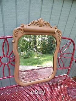 Antique Late Victorian Cerused Solid Oak Framed Beveled Wall Mirror