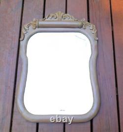 Antique Late Victorian Cerused Solid Oak Framed Beveled Wall Mirror