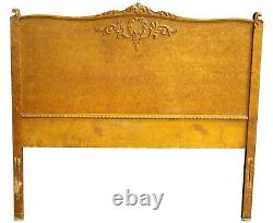 Antique Late Victorian Innis Pearce & Co Birdseye Maple Full Size Bed Headboard