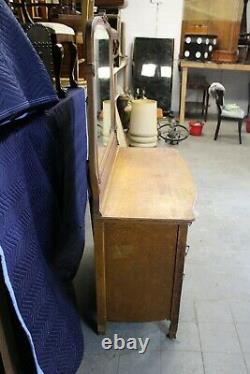 Antique Late Victorian Innis Pearce & Co Birdseye Maple Mirrored Vanity Dresser