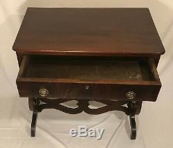 Antique Late Victorian Mahogany Side End Accent Sofa Console Table with Drawer