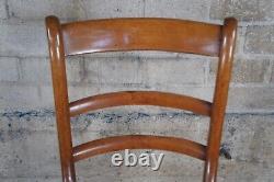 Antique Late Victorian Oak Ladderback Dining Side Chair Cane Seat