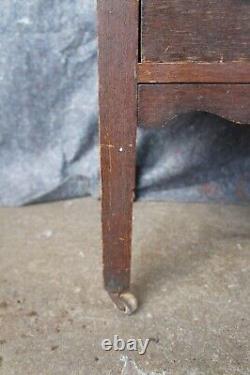 Antique Late Victorian Oak Vanity Dresser Chest of Drawers Wishbone Mirror 66