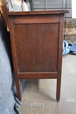 Antique Late Victorian Oak Vanity Dresser Chest of Drawers Wishbone Mirror 66