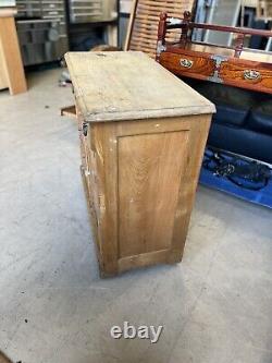 Antique Late Victorian Oak Washstand Cabinet Chest Dresser Nightstand Table