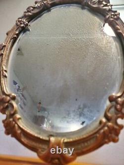 Antique Late Victorian Vanity / Table Mirror / Make Up Mirror, Cast Iron