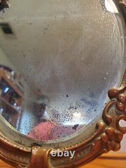 Antique Late Victorian Vanity / Table Mirror / Make Up Mirror, Cast Iron