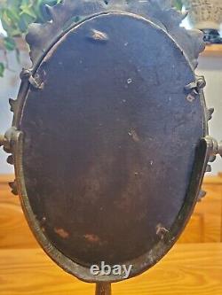 Antique Late Victorian Vanity / Table Mirror / Make Up Mirror, Cast Iron