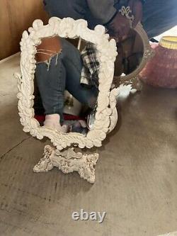 Antique Late Victorian Vanity /Table Mirror / Make Up Mirror, Cast Iron c1890