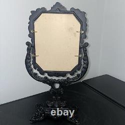 Antique Late Victorian Vanity / Table Mirror / Make Up Mirror, Cast Iron c1890