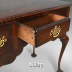 Antique Lowboy, English, Late Victorian, Mahogany Table, Circa 1900