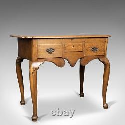 Antique Lowboy, English, Late Victorian, Oak Table, Circa 1900
