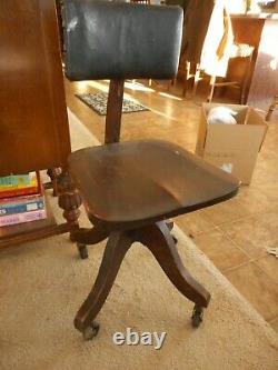 Antique Office Chair Cook Quality Wood Steampunk late 19th Century Steampunk