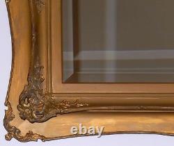 Antique Ornate Gold Leaf Mirror Hand Carved Wood Antique Stacked Frame Late