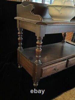 Antique Period Late 18th Early 19th C Miniature/Child's Washstand WithBowl & Pitch