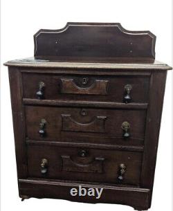 Antique Primitive Dresser 3 Drawers Late 19th century