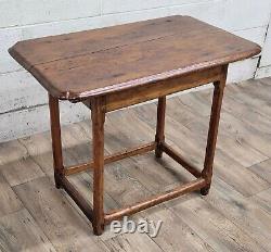 Antique Primitive Stretcher Base Tavern Table Pub Table Console Table