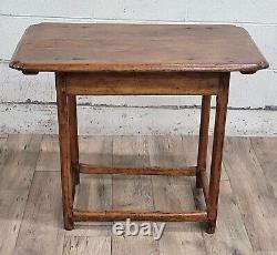 Antique Primitive Stretcher Base Tavern Table Pub Table Console Table