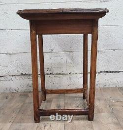 Antique Primitive Stretcher Base Tavern Table Pub Table Console Table